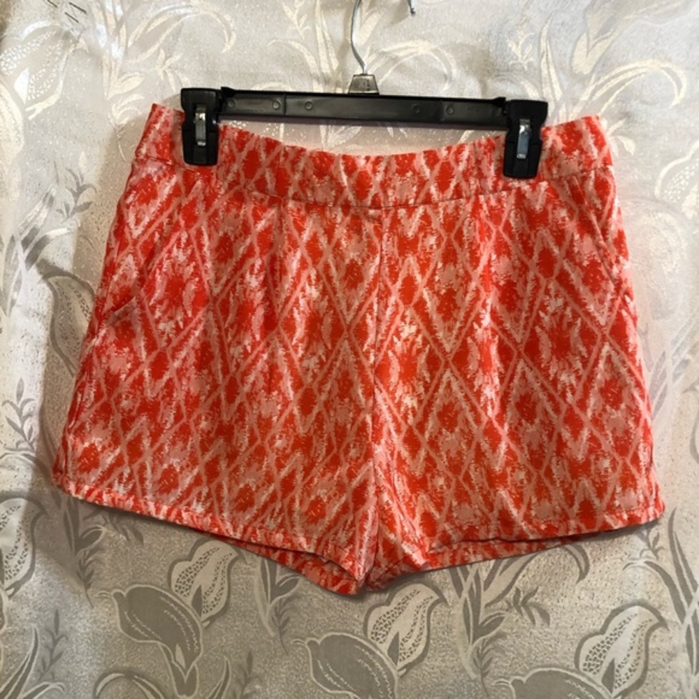 Under Skies Orange & White Shorts
